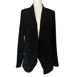 Lulus Miss Punctuality black lightweight open-front blazer size M
